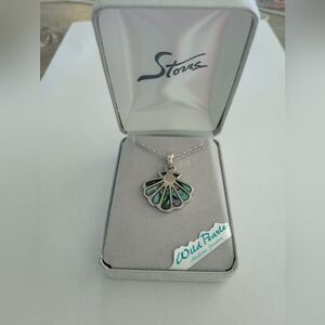 NWT Storrs Abalone Silver Plated Necklace